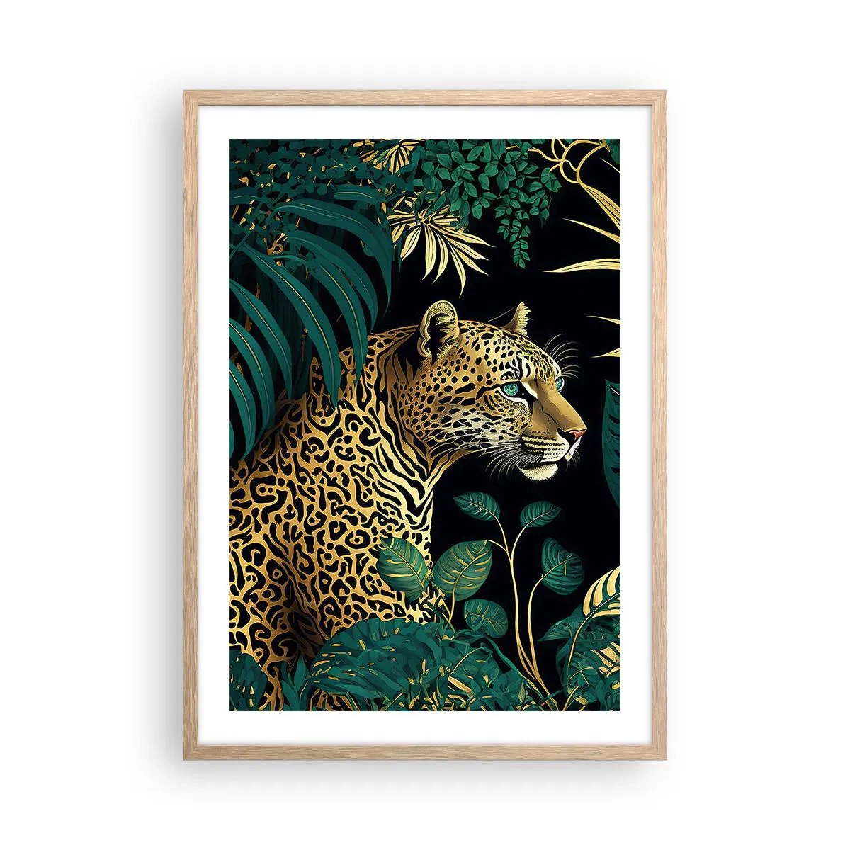 Póster en marco roble claro - El anfitrión en la jungla - 50x70 cm