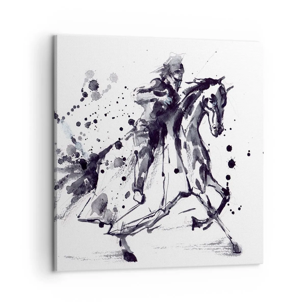 Cuadro sobre lienzo - Impresión de Imagen - Caballero negro - 50x50 cm