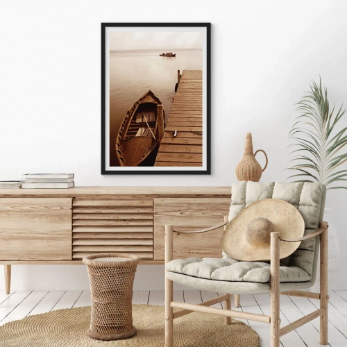 Póster en marco negro - La auténtica paz - 40x50 cm