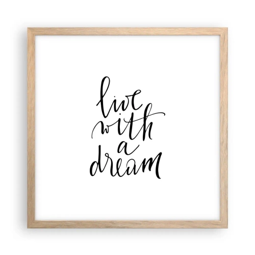 Póster en marco roble claro - Por supuesto - 40x40 cm