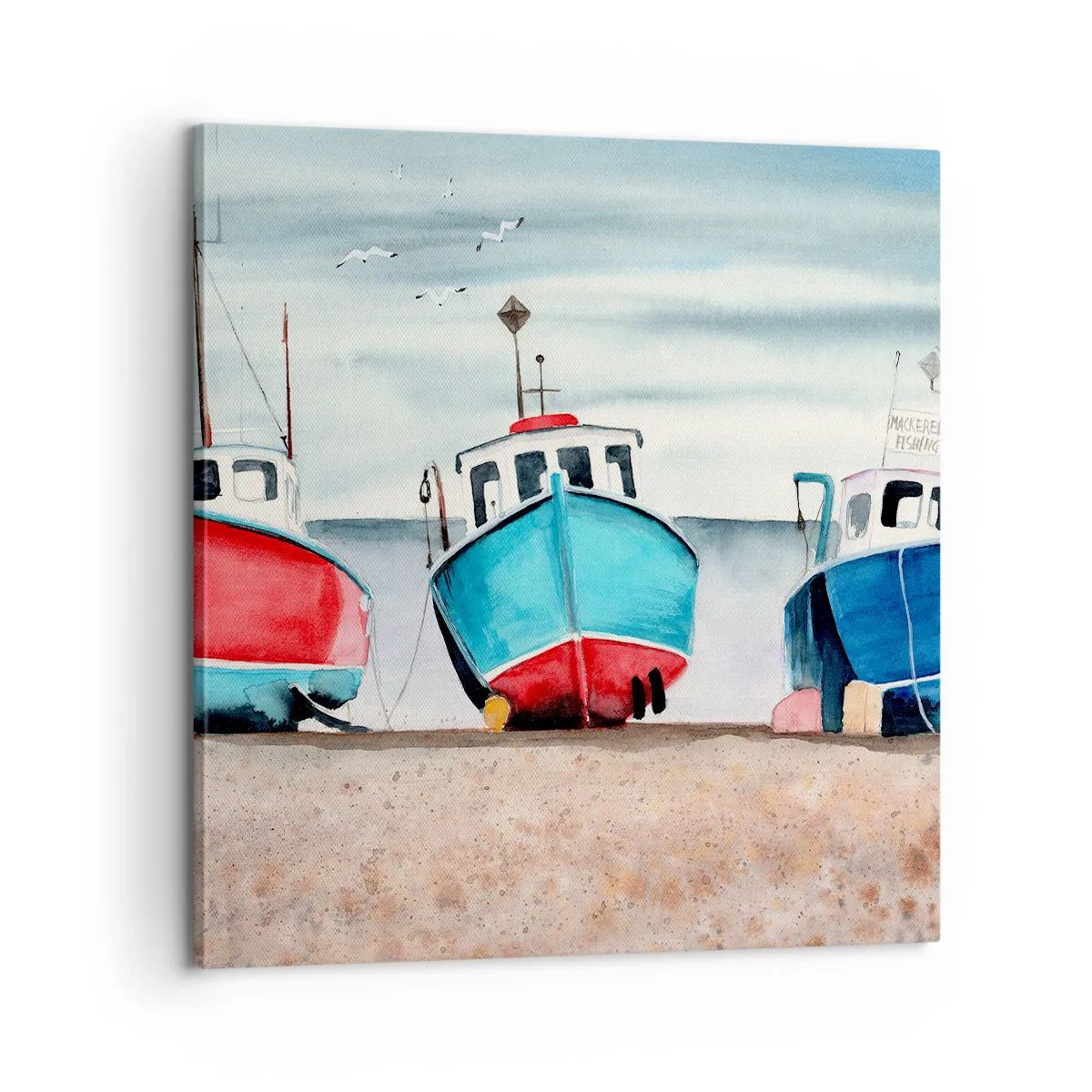 Cuadro sobre lienzo - Impresión de Imagen - Listos para la pesca - 60x60 cm