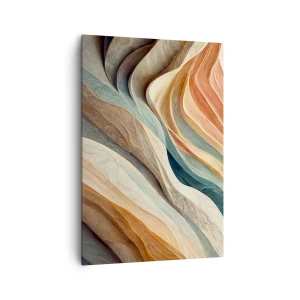 Cuadro sobre lienzo - Impresión de Imagen - Ondas abstractas en tonos pastel - 70x100cm - Momentos previos al cambio - Decoración de pared moderna para salón y dormitorio ARTTOR