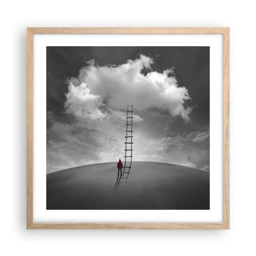 Póster en marco roble claro - Todo es posible - 50x50 cm