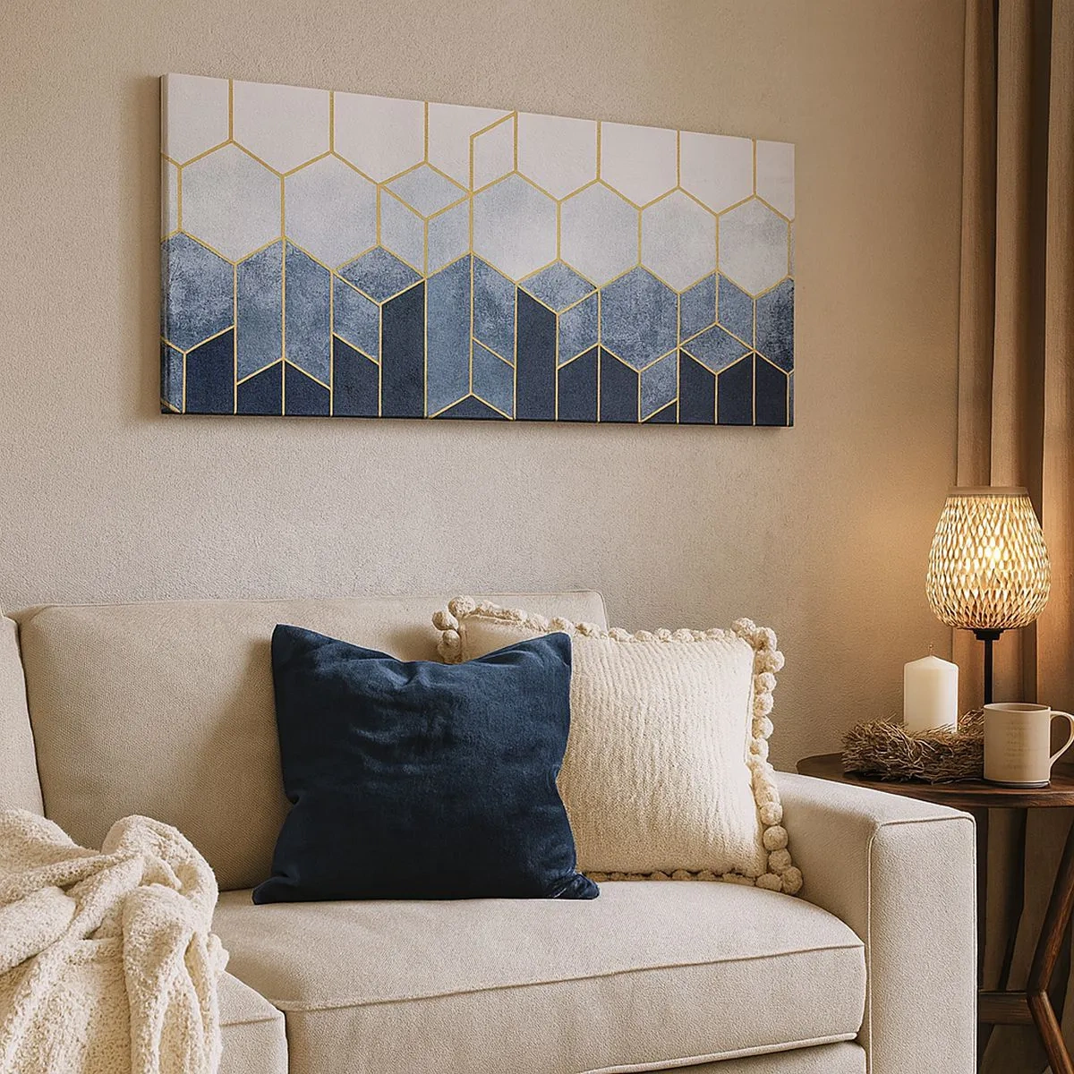 Cuadro sobre lienzo - Impresión de Imagen - Composición rítmica visual - 100x40 cm