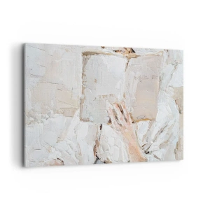 Cuadro sobre lienzo - Impresión de Imagen - Una pintura impresionista de una mano sosteniendo un libro abierto. - 120x80cm - En otro mundo - Decoración de pared moderna para salón y dormitorio ARTTOR