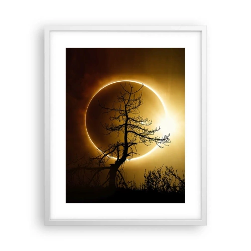 Póster en marco blanco - Eclipse total - 40x50 cm