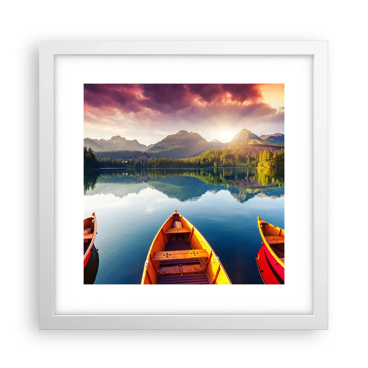 Póster en marco blanco - Frente a la naturaleza - 30x30 cm