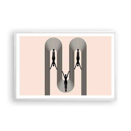 Póster en marco blanco - Al revés, o no - 91x61 cm