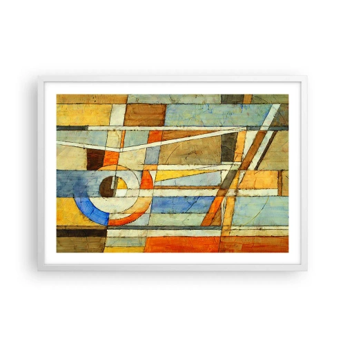 Póster en marco blanco - Cubismo en una obra - 70x50 cm