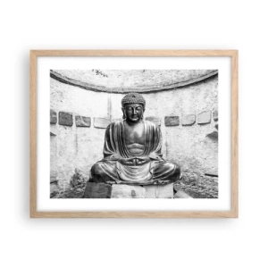 Póster en marco roble claro - En la fuente de la paz - 50x40 cm