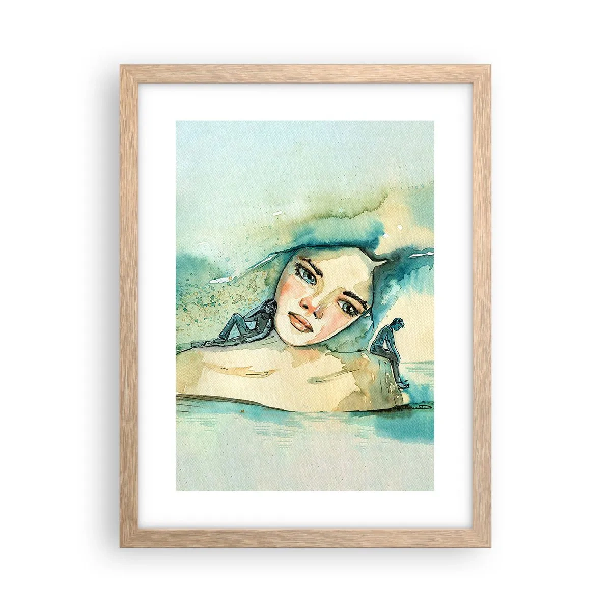 Póster en marco roble claro - ¿Soy azul? - 30x40 cm