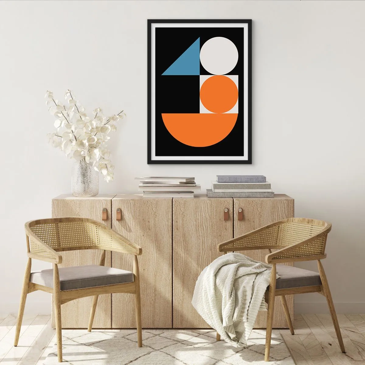Póster en marco negro - Diseño con figuras - 61x91 cm