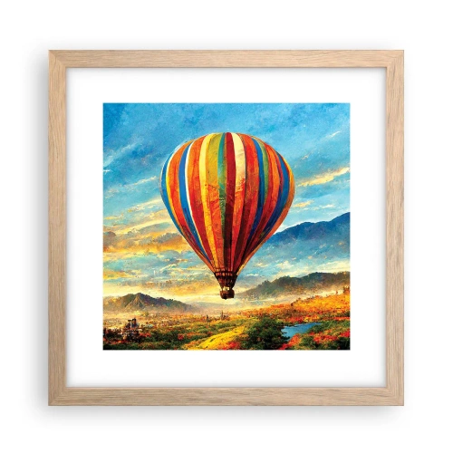 Póster en marco roble claro - En silencio se ve el horizonte - 30x30 cm