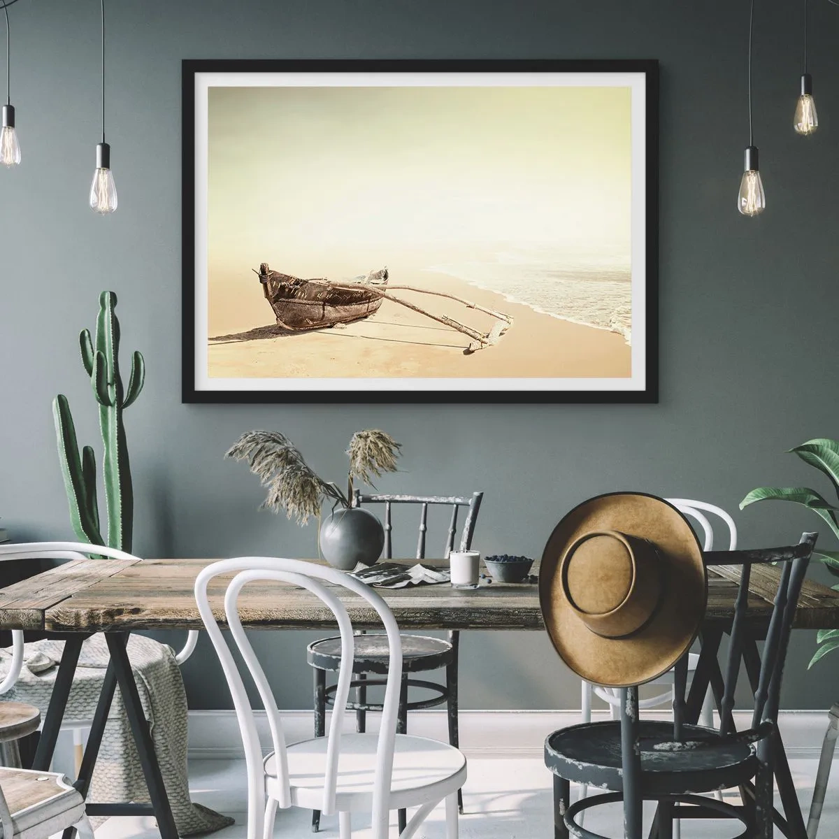 Póster en marco negro - Un recuerdo de los mares del sur - 40x30 cm