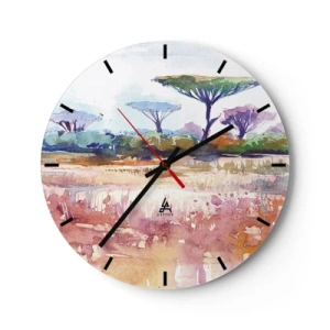 Reloj de pared - Reloj de vidrio - Colores de la sabana - 40x40 cm