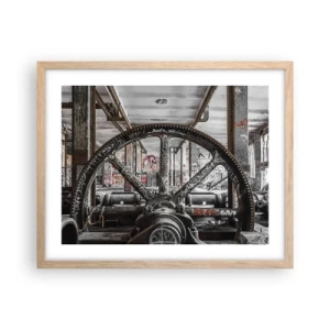 Póster en marco roble claro - La vida secreta de una fábrica - 50x40 cm