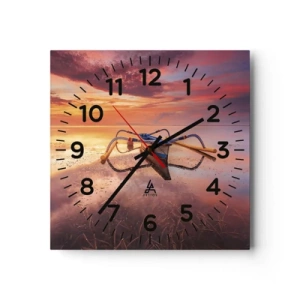 Reloj de pared - Reloj de vidrio - Calma de una tarde tropical - 30x30 cm