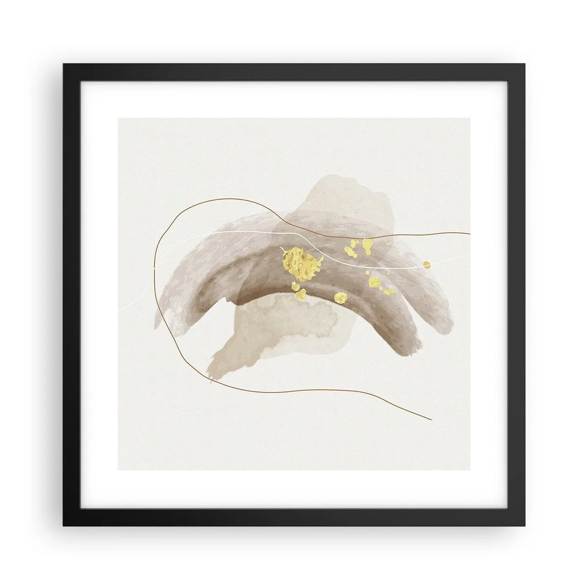 Póster en marco negro - Encontrado en el espacio - 40x40 cm