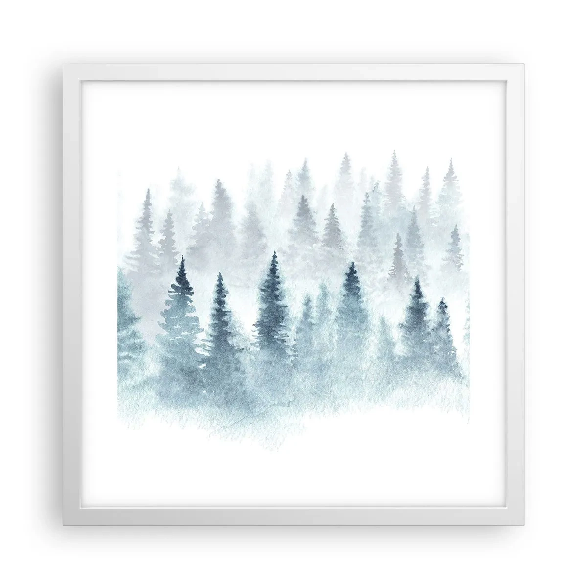 Póster en marco blanco - Envuelto en la niebla - 40x40 cm