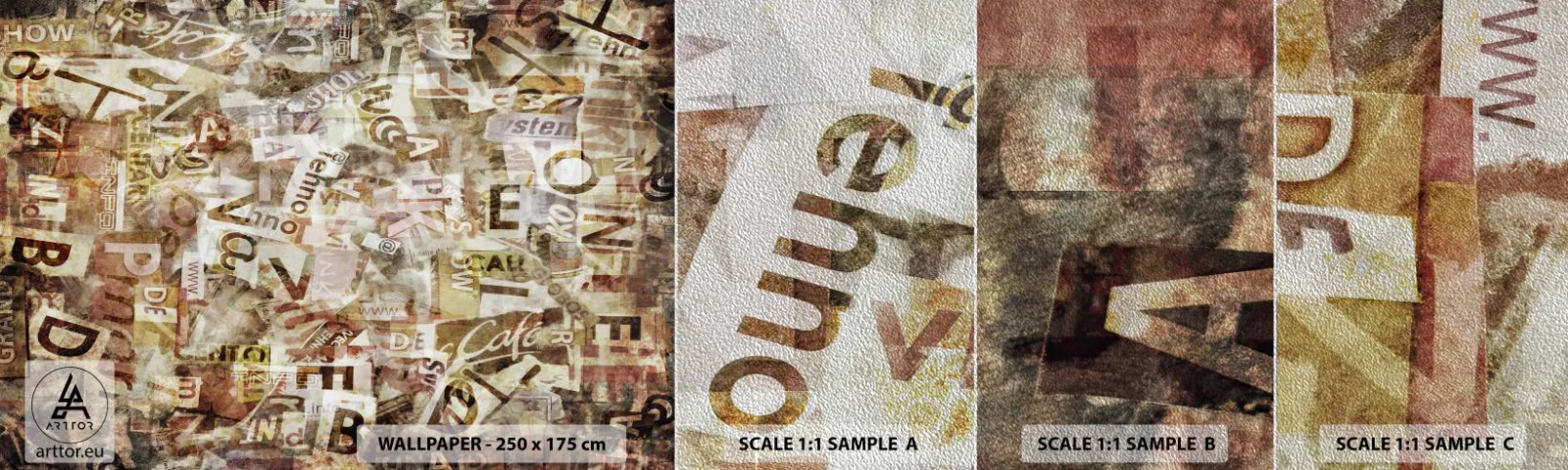 Muestra de fotomural Premium Sand - Unificando el lenguaje - Pintada, Mural, Pedazo - 100x30 cm