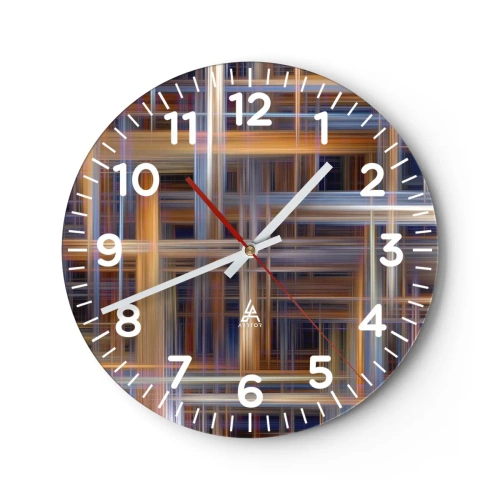 Reloj de pared - Reloj de vidrio - Tejido de luz - 30x30 cm