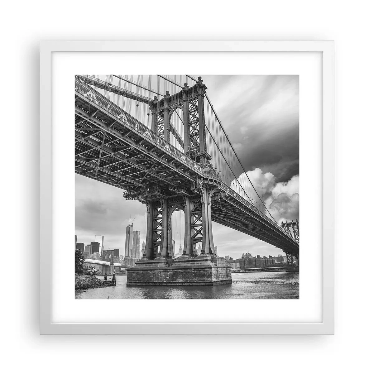 Póster en marco blanco - Al corazón de la ciudad - 40x40 cm