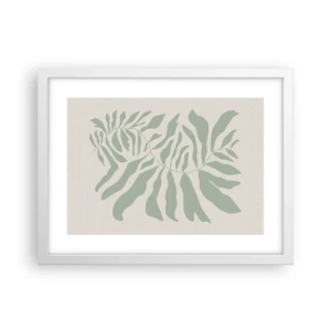 Póster en marco blanco - Rama esmeralda - 40x30 cm