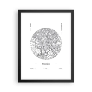 Póster en marco negro - Anatomía de Cracovia - 30x40 cm