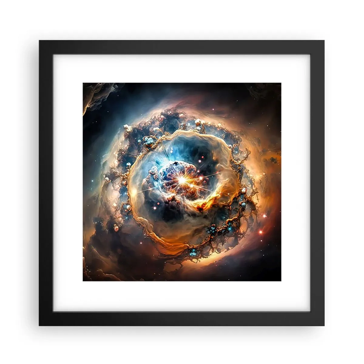 Póster en marco negro - El inicio de todo - 30x30 cm