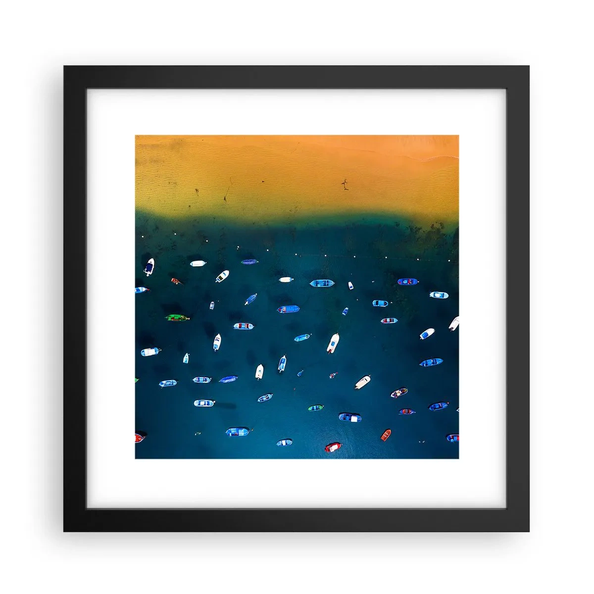 Póster en marco negro - Un juego de vacaciones - 30x30 cm