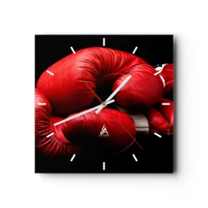 Reloj de pared - Reloj de vidrio - La emoción del combate quedó atrás - 40x40 cm