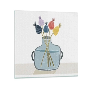 Cuadro sobre vidrio - Impresiones sobre Vidrio - Como una semilla de amapola - 60x60 cm