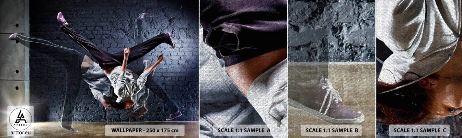 Muestra de fotomural Premium Canvas - Estrella de la calle - Bailar, Gente, Bailarín - 100x30 cm