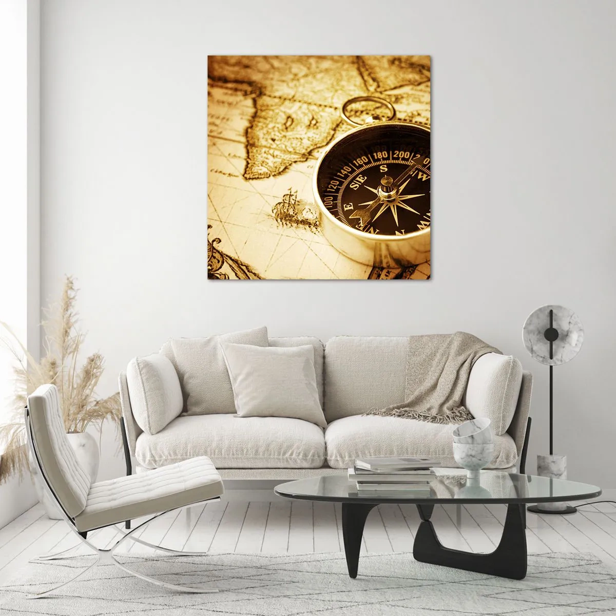 Cuadro sobre vidrio - Impresiones sobre Vidrio - ¿Este u Oeste? - 70x70 cm