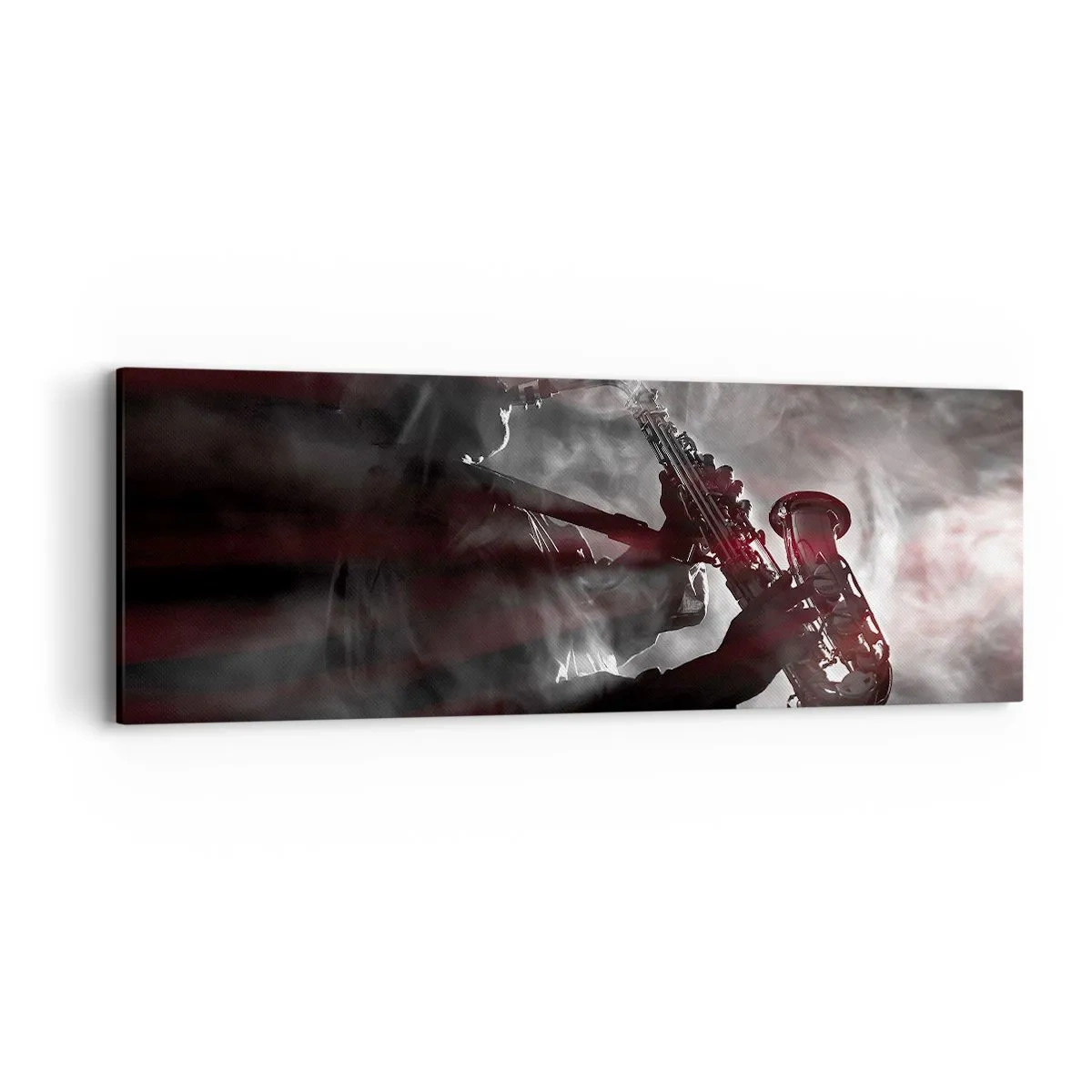 Cuadro sobre lienzo - Impresión de Imagen - En el vapor del jazz - 90x30 cm