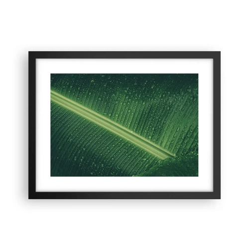 Póster en marco negro - Estructura del verde - 40x30 cm