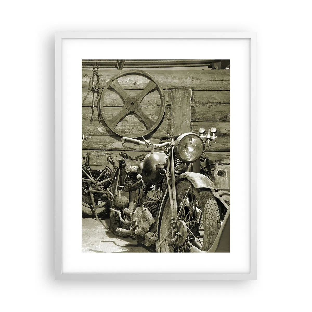 Póster en marco blanco - En el trastero del abuelo - 40x50 cm