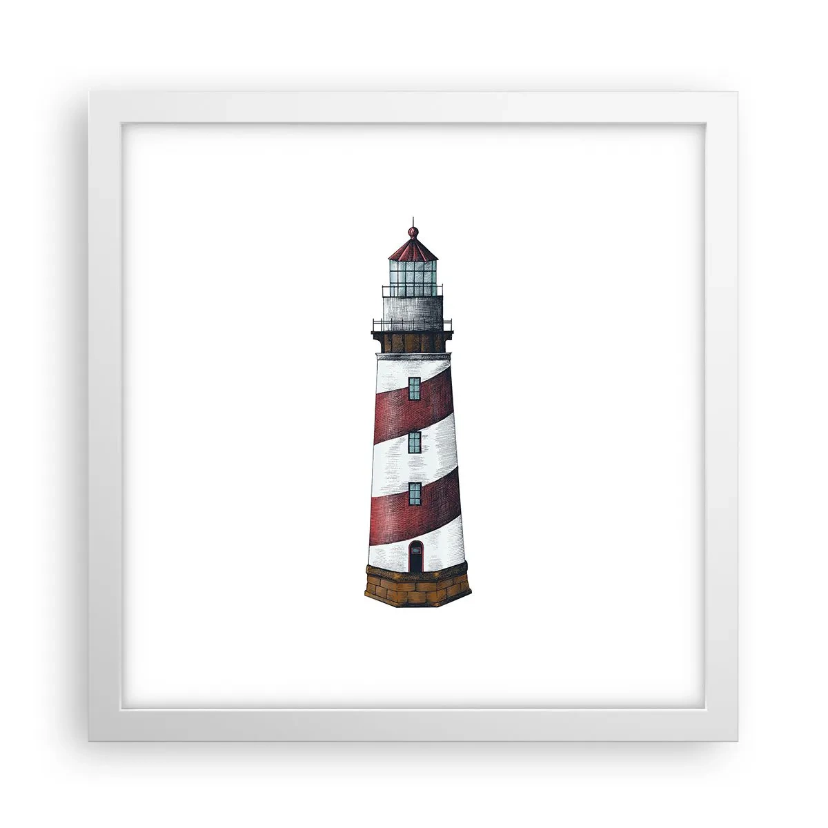 Póster en marco blanco - Siempre en guardia - 30x30 cm