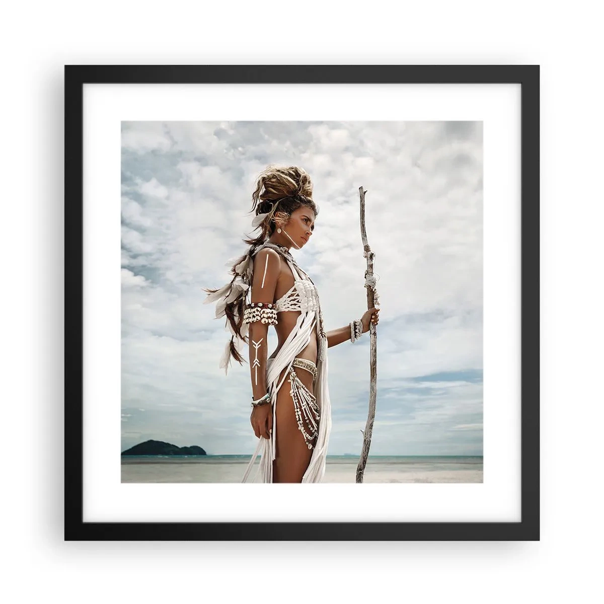 Póster en marco negro - Reina de los trópicos - 40x40 cm