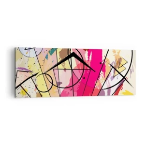 Cuadro sobre lienzo - Impresión de Imagen - Abstracción con líneas y formas geométricas. - 140x50cm - Explosión - Decoración de pared moderna para salón y dormitorio ARTTOR