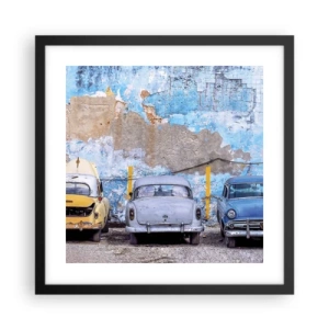 Póster en marco negro - Reunión de veteranos - 40x40 cm