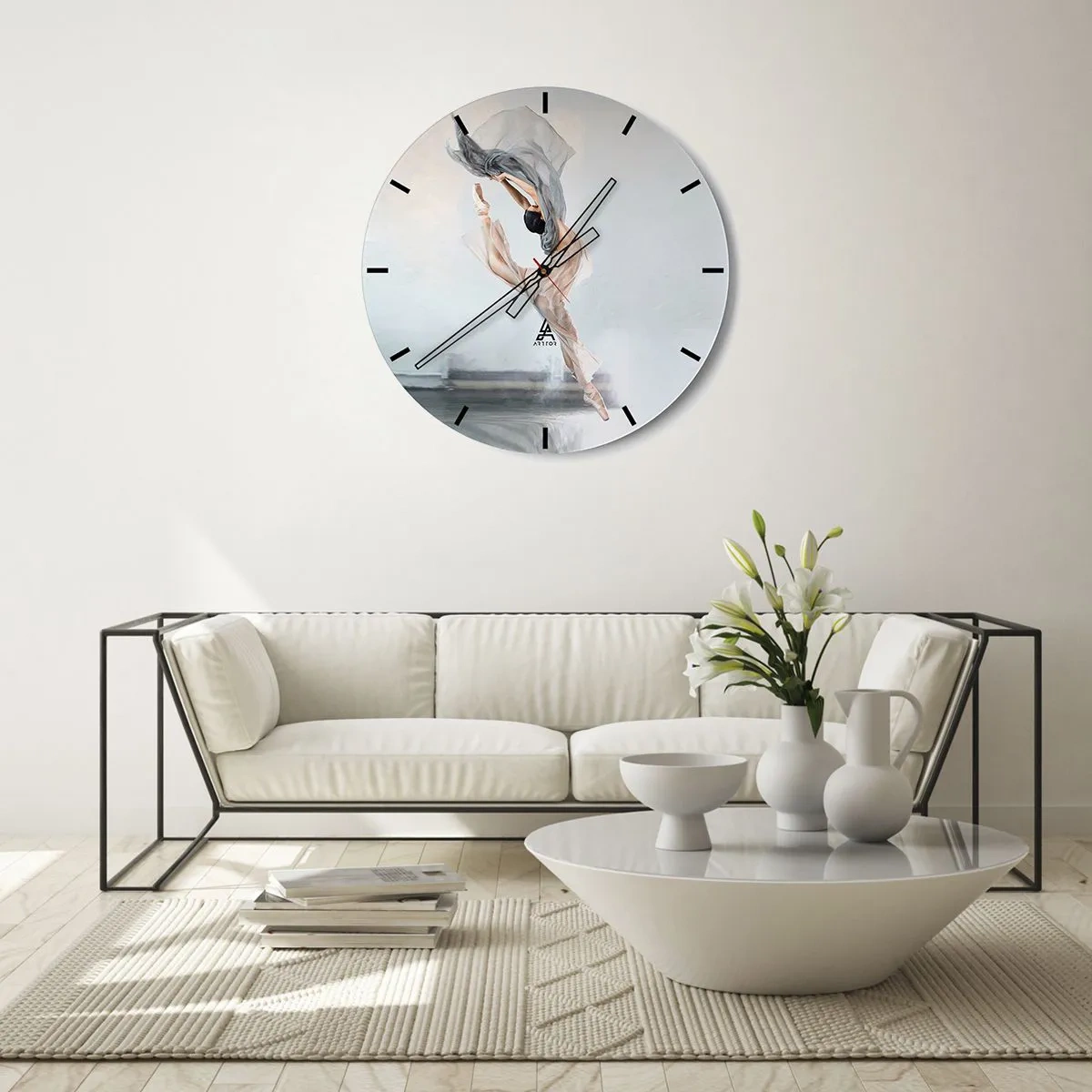 Reloj de pared - Reloj de vidrio - En el arrebato de la danza - 40x40 cm