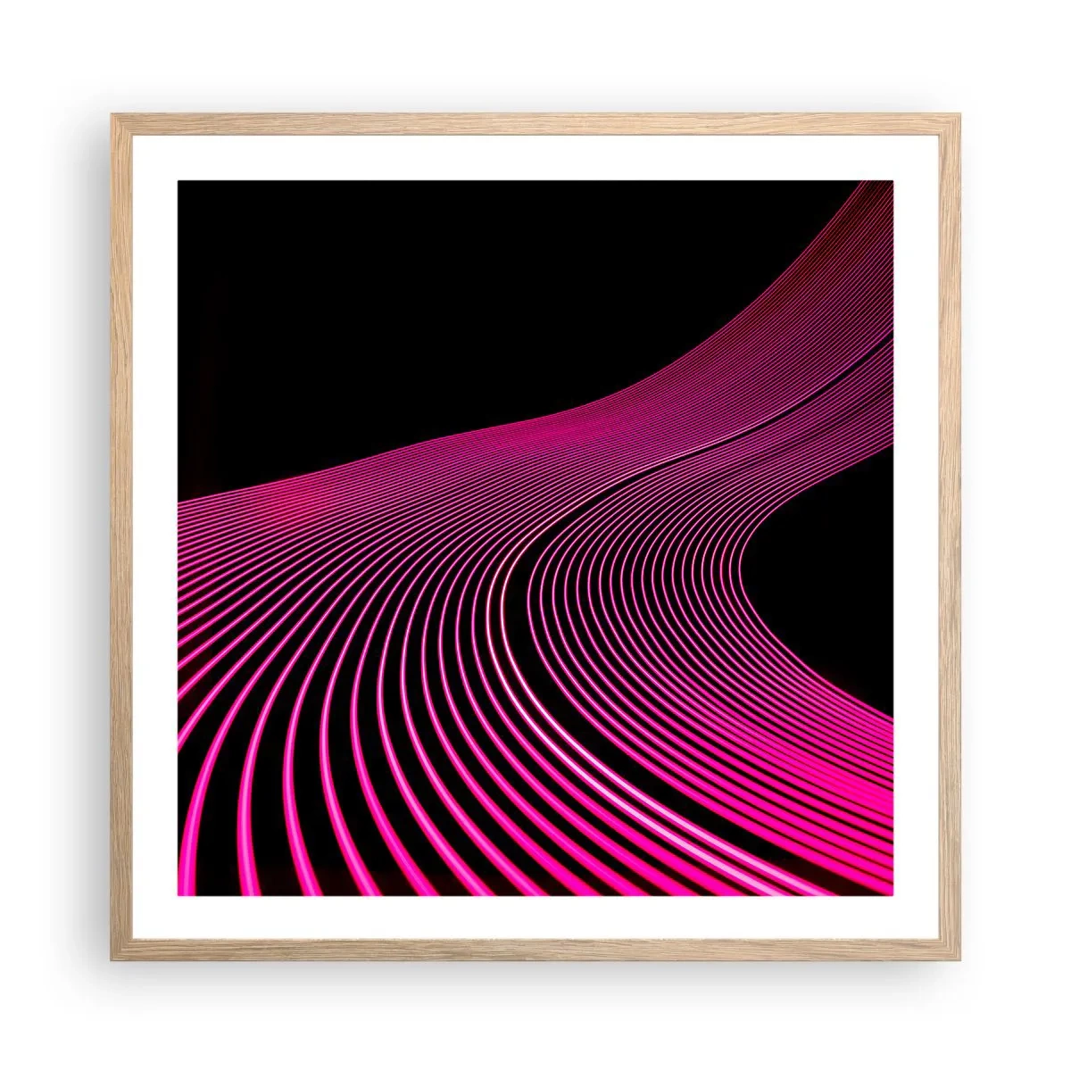 Póster en marco roble claro - Avenida de luz - 60x60 cm