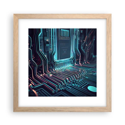 Póster en marco roble claro - Mi forma de pensar - 30x30 cm