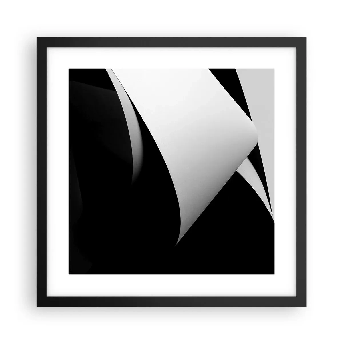 Póster en marco negro - Planos de luz desde las profundidades de la sombra - 40x40 cm