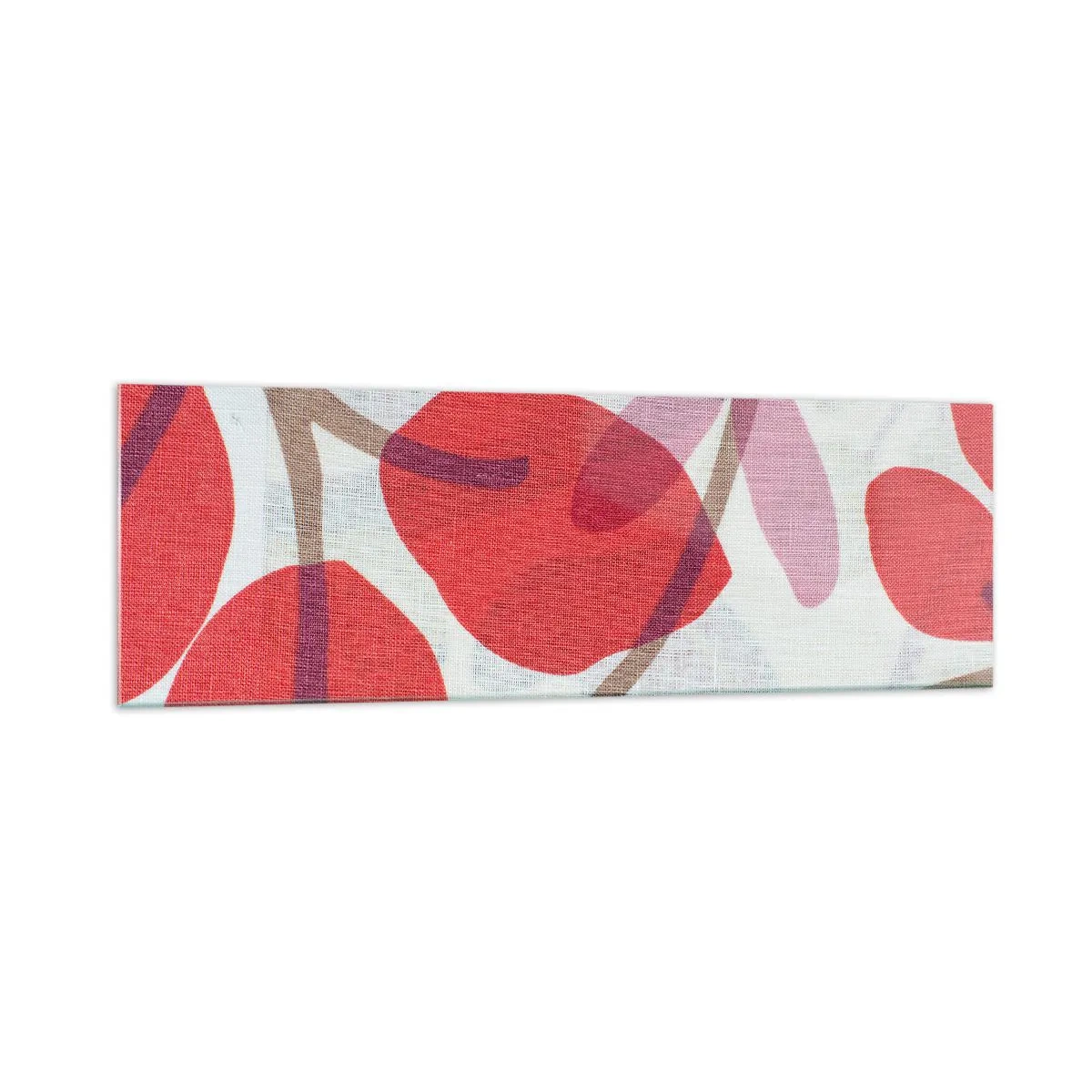 Cuadro sobre vidrio - Impresiones sobre Vidrio - Flores y hojas en tonos rojos y rosas. - 160x50cm - Composición floral en rosa - Decoración de pared moderna para salón y dormitorio ARTTOR