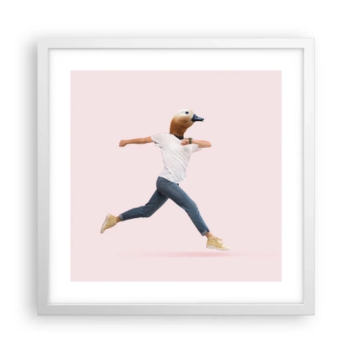 Póster en marco blanco - Una pizca de absurdez - 40x40 cm