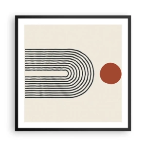 Póster en marco negro - Magnetismo de formas y colores - 60x60 cm