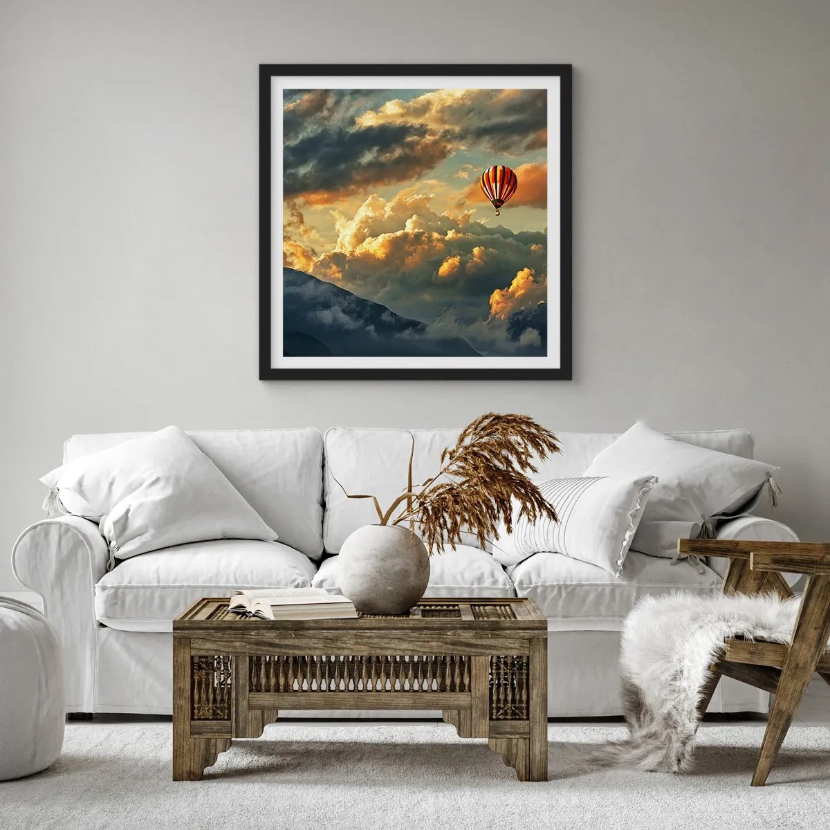 Póster en marco negro - Vuelo porque quiero - 60x60 cm