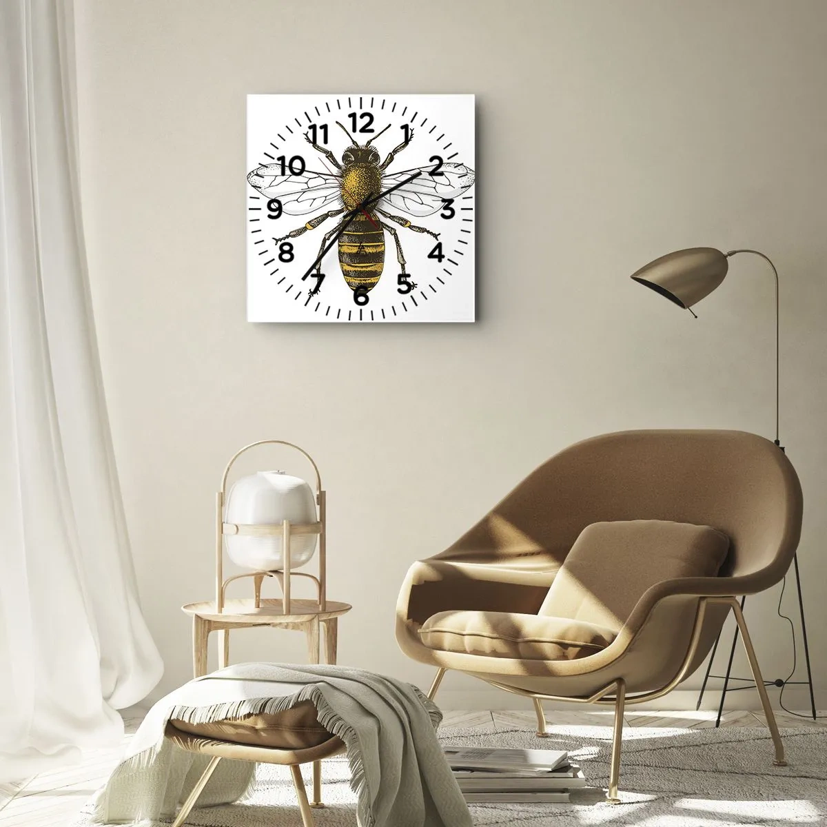 Reloj de pared - Reloj de vidrio - Bondad natural - 40x40 cm